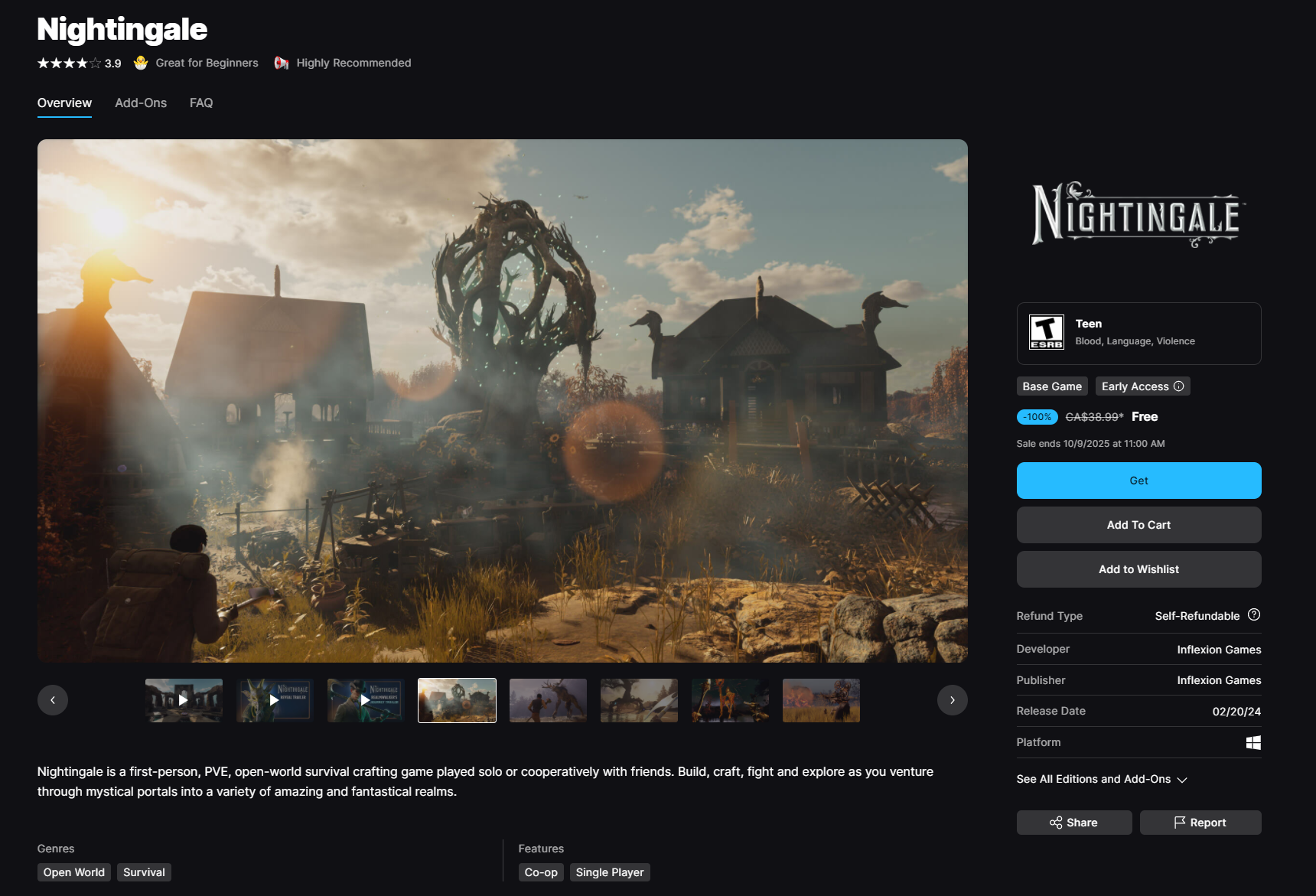 Nightingale ~ Free on Epic